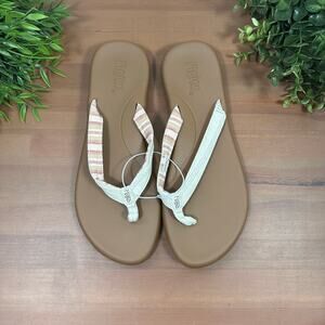 Flojos Women's White Flip Flop Sandals Size 7